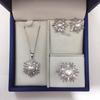 Elegant Zircon Snowflake Pearl Jewelry Set: Includes Natural Freshwater Pearl Pendant, Stud Earrings, and Ring for Women.