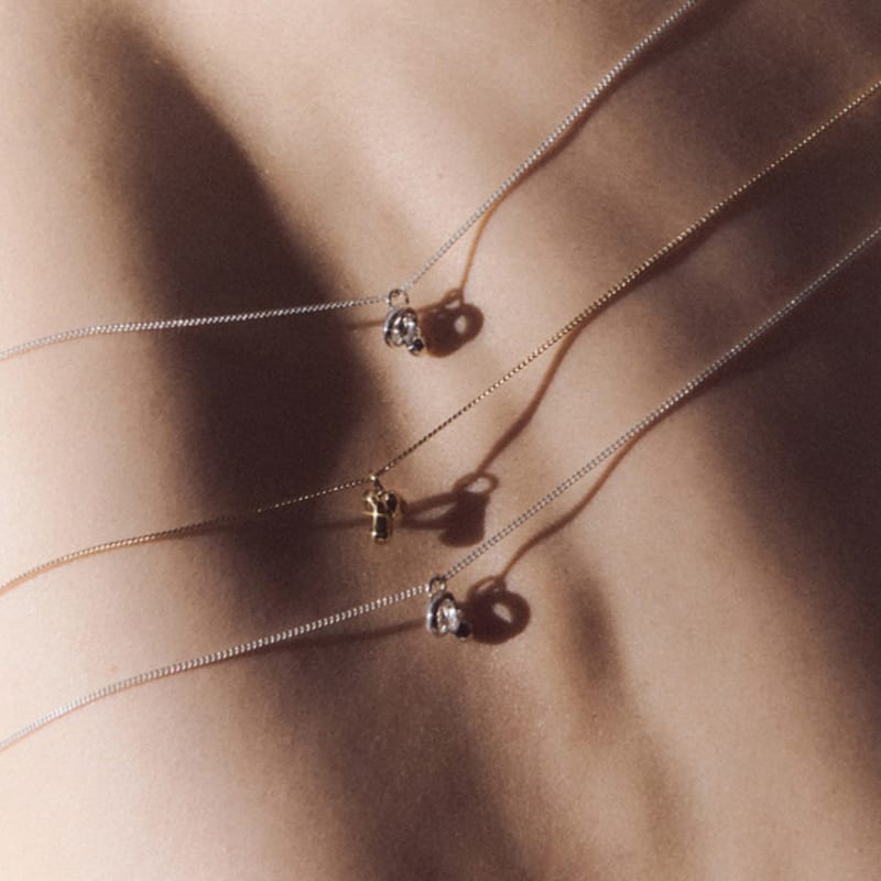 

Hustad 241 Gold Twist Flower Necklace_925 Silver / 14k Gold Necklace ONE