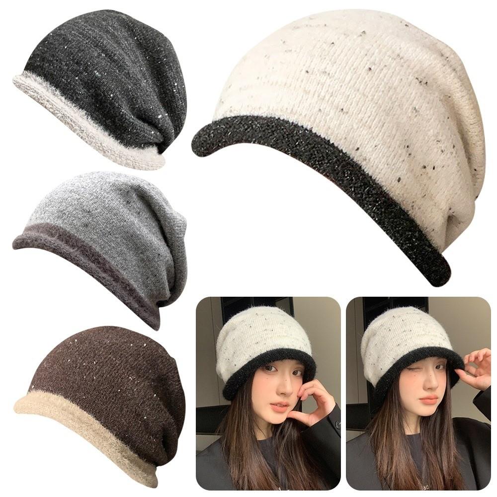Vielseitige Strickmütze Koreanischer Stil Übergröße Mütze Lässige Warme Mütze Herbst Winter