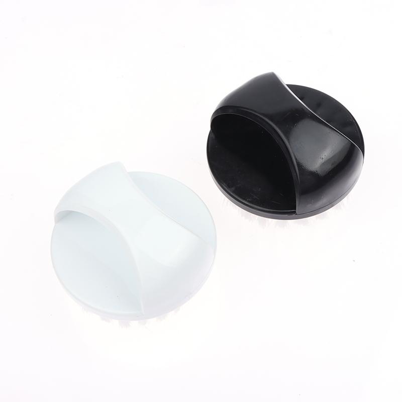 Nail Brush Nail Art Pedicure Soft Remove Dust Plastic Round Cleaning Scrubbing File Tools Black White Manicure Finger Care Salon