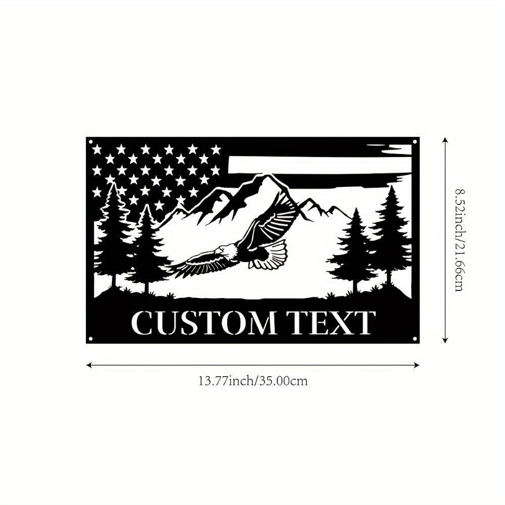 

Custom Eagle Metal Wall Art Personalized Name House Number Sign Durable Decor Indoor Outdoor