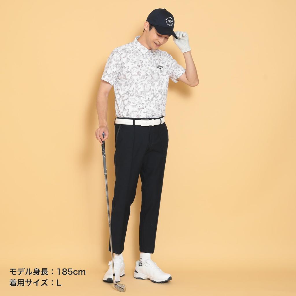 Short Sleeve Polo Shirt Moisture Quick Golf C24234106 [Callaway] Men's (Dot Print, Wicking, Drying) / / 1030_White