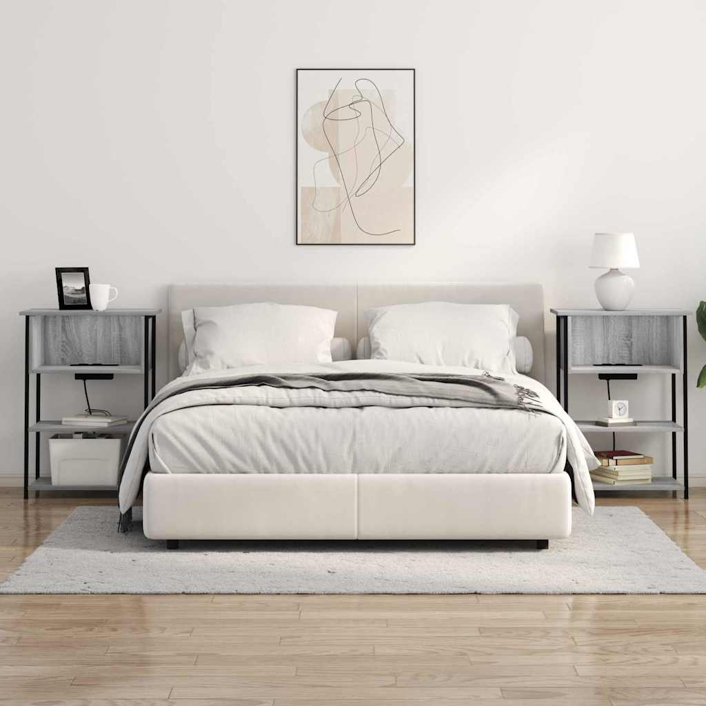 Nightstand Grey Sonoma 55 x 31 x 76 cm Particleboard