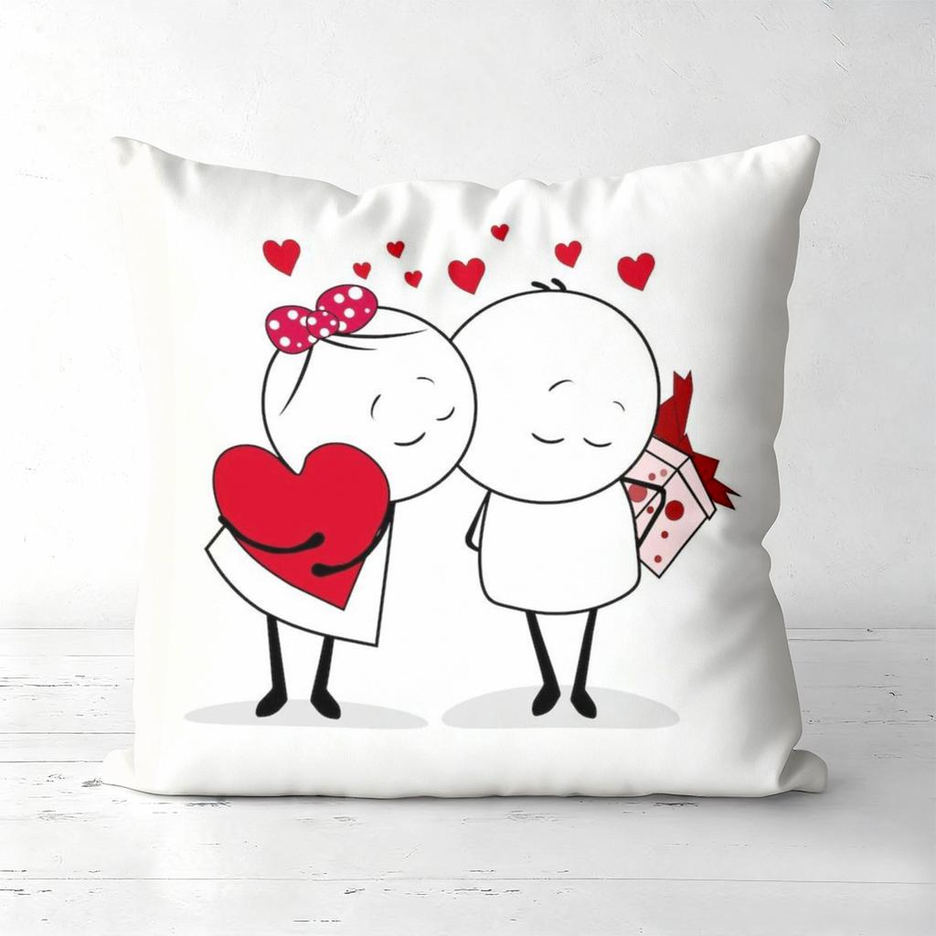 Cute Couple Heart-Shaped Pillows for Romantic Decor Polyester pillowcase, sofa decorative cushion cov Headboard Pillow