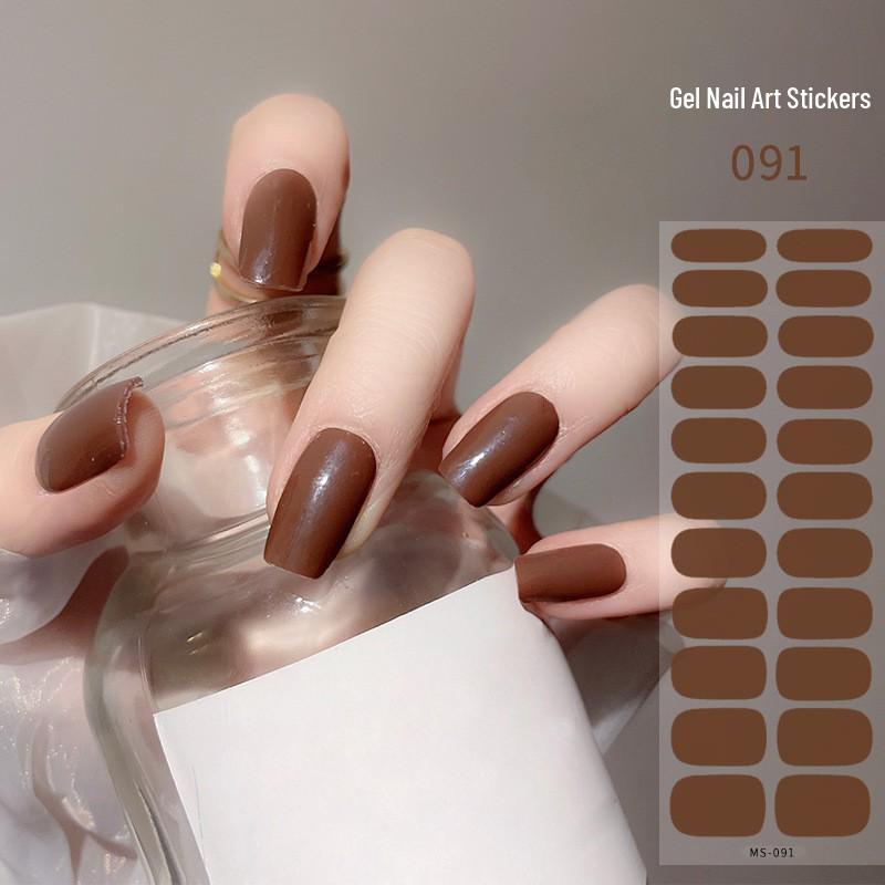 New Style Red Book Gel Nail Stickers: Semi-Western, Korean No-Bake Nail Art