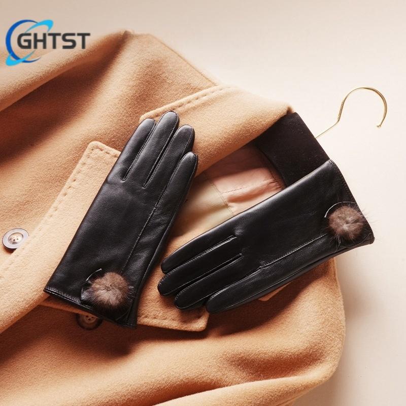 High Quality Elegant Women Leather Gloves Genuine Screen touch Gloves Autumn Spring Winter Thermal Trendy Female Glove