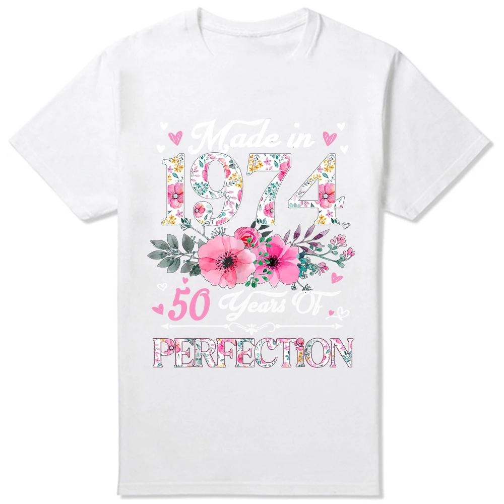 Made In 1974 Limited Edition 50 Years Of Being Awesome Tee Tops Round Neck Short-Sleeve Fashion Tshirt Clothing T-shirts 50733