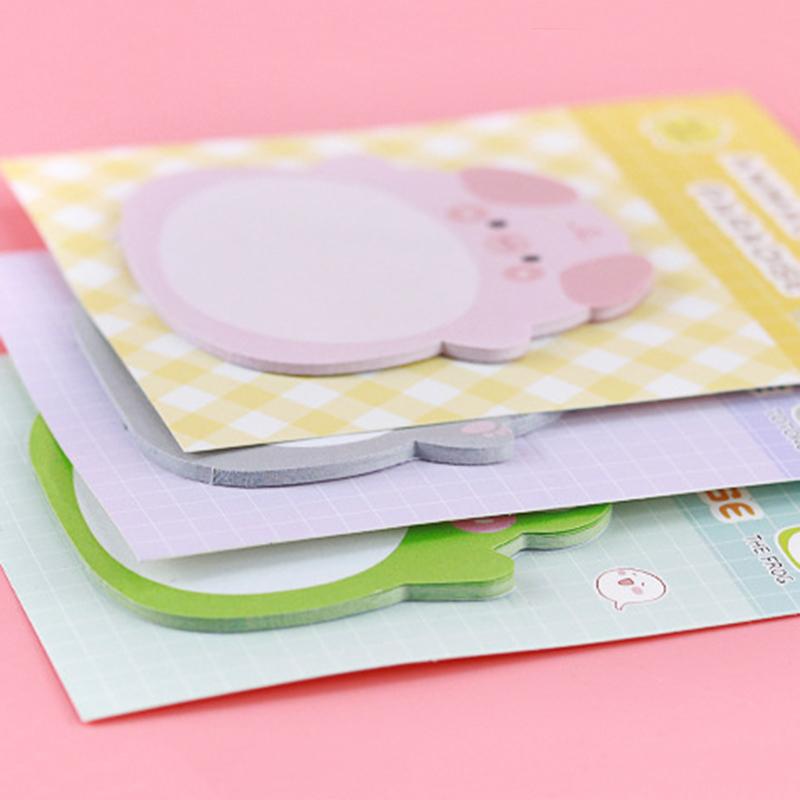 1 Piece Adhesive Kawaii Cartoon Animals Sticky Notes Notepad Memo Pad Office School Supplies Stationery Sticker
