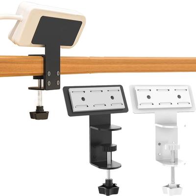 Suporte para Régua de Tomadas de Mesa Fixado com Grampo Sem Furo Removível Suporte de Tomada Suspensa Espessado Grampo Ajustável Rack de Fixação de Tomada