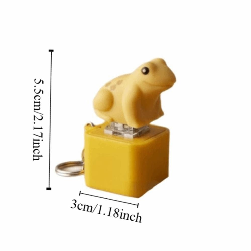 Plastic Croaking Frog Keychain Fingertip Button Electronic Keychain  Children Adult