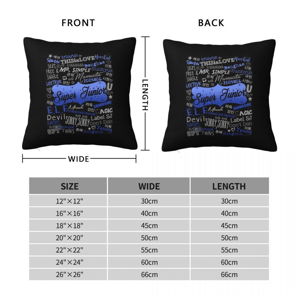 Super Junior Logo  Square Pillowcase Cushion Cover Pillow Case Throw Pillow Cover for Home Sofa Living Room