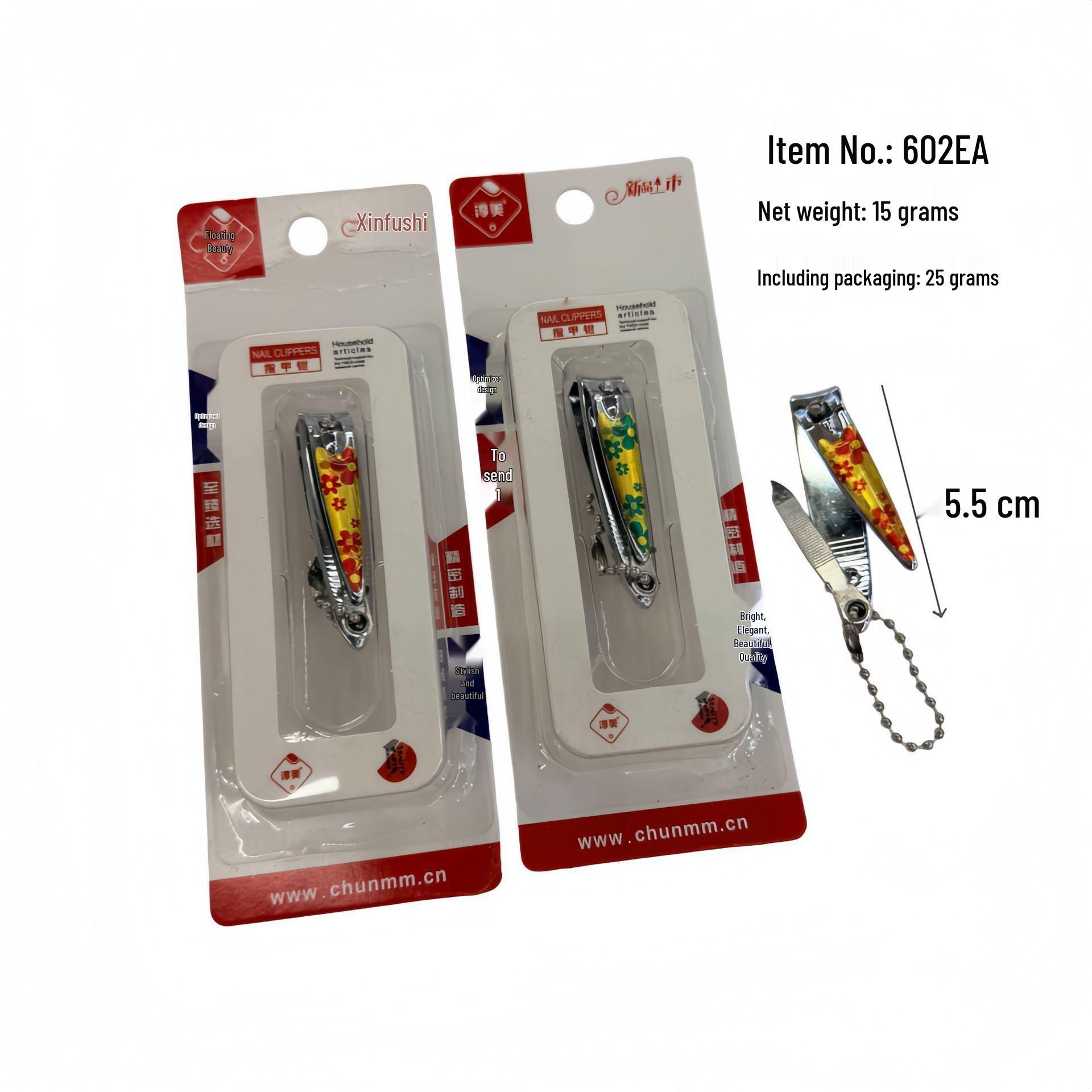 Chunmei A625R Flat Edge Large Nail Clippers with Angled Cutter - Random Color