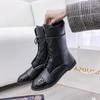 Fashion Fashion Women's Pointed Toe Boots Women's Heel Low Heel Calfskin Shoes Lace Up Casual Short Winter Women's Warm Boots