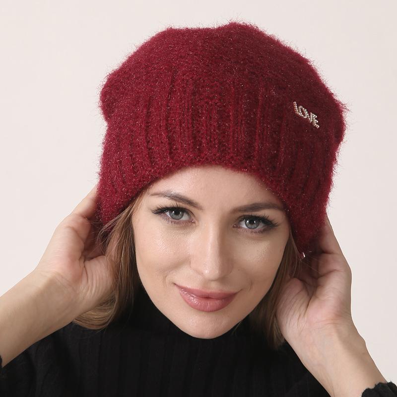 Новые зимние шапки для женщин, теплые вязаные шапочки, уличная толстая ...