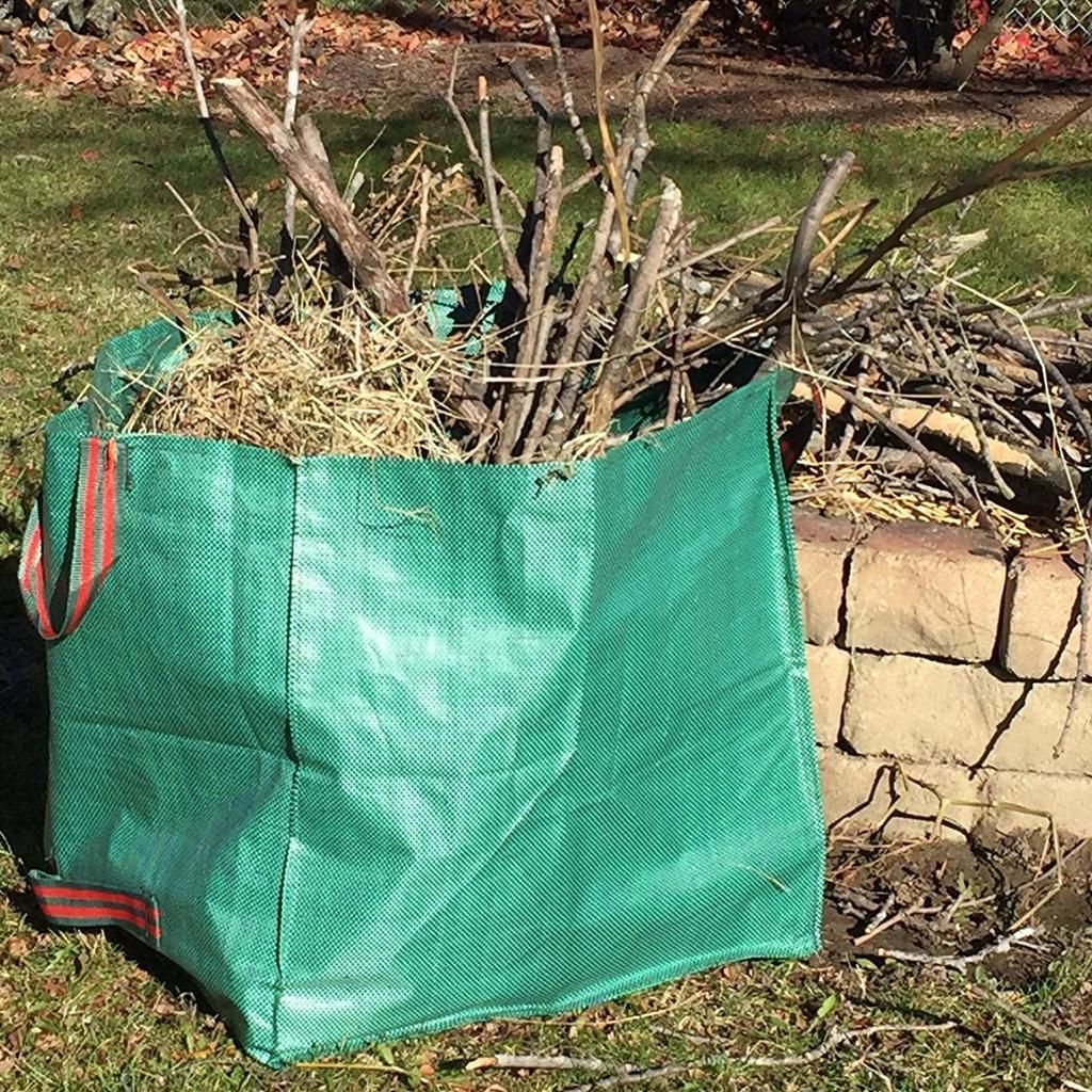 Blue Square Woven Gardening Trash Bag - Leaf Collection Tool