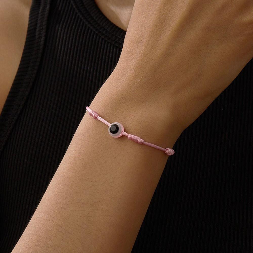 

Geometric Blue Eyes Handmade Bracelet Wax Rope Braided Bracelet Demon Eye Hand Rope Birthday Gift синий