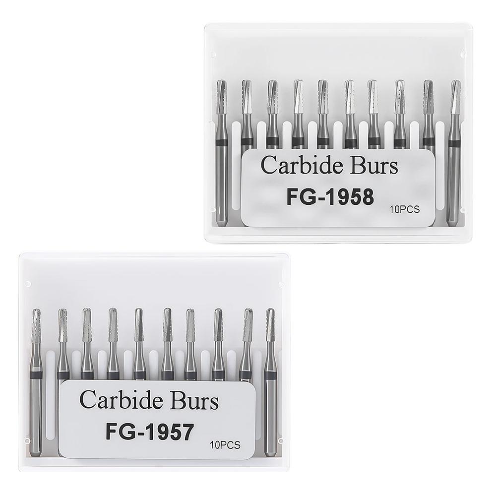 10Pcs Dental Tungsten Carbide Bur FG1957 FG1958 1 6Mm Metal Cutting For High Speed Handpiece