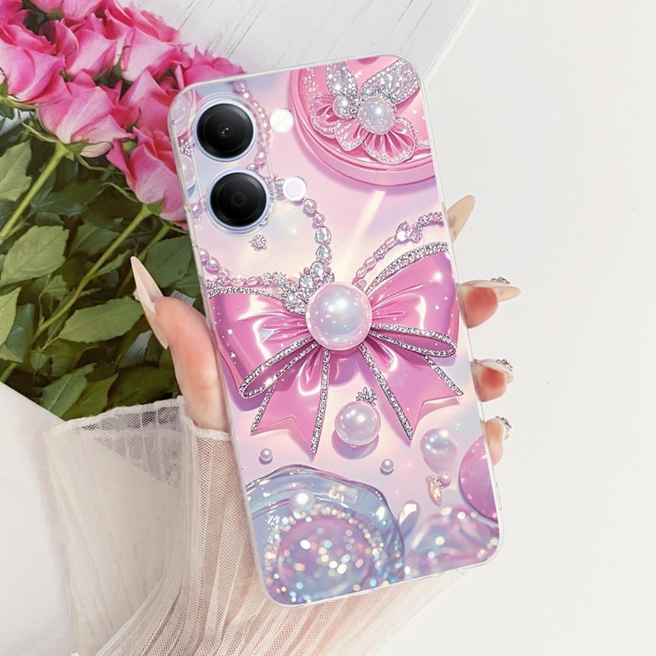 For Vivo Y05 4G Case Colorful Flowers Painted Cover Clear Silicone Soft Slim Phone Case For Vivo Y11d Y 05 VivoY05 VivoY11d Bags