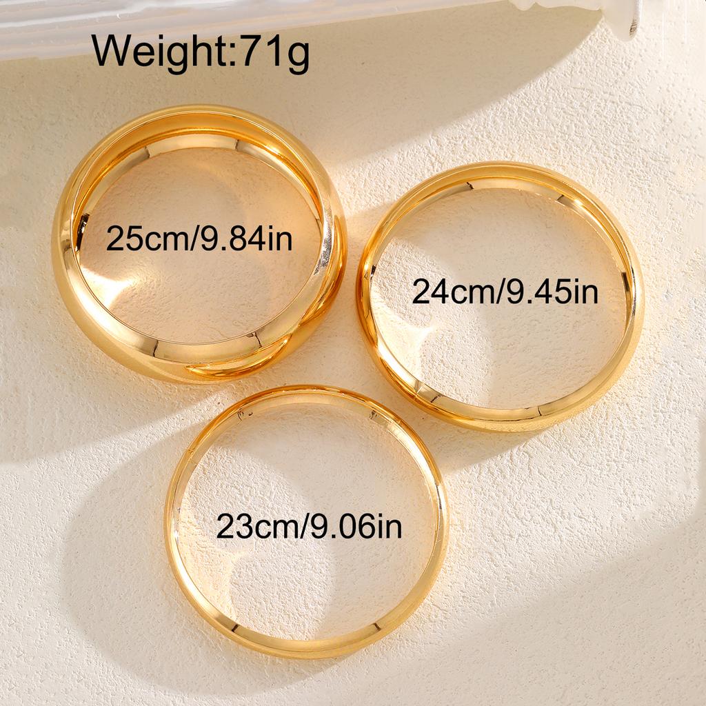 3 Stuks Vintage Dikke Brede Armbanden Set voor Vrouwen Punk Eenvoudig Gouden Kleur Geometrische Manchet Armbanden Trendy Feest Hip Hop Sieraden Nieuw