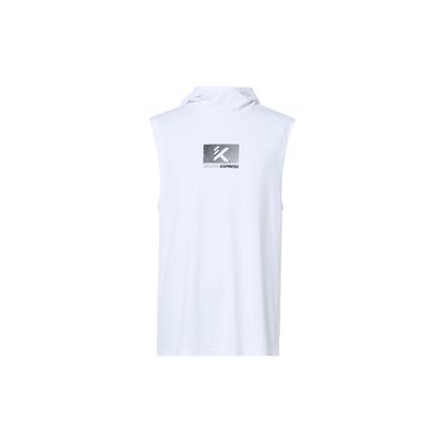 Thompson KT Basketball Series Letter Print Hooded Knit Vest Men Vests Pure-White 152321173-1