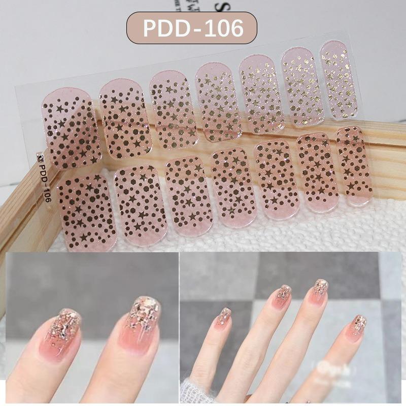 60 stili fai da te adesivi per unghie in gel semi polimerizzato fiori freschi di colore solido a lunga durata in primavera strisce per unghie cursore patch copertura completa decalcomania