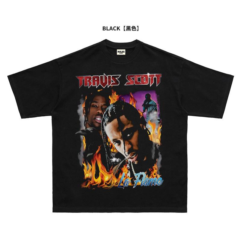 2026 Summer New Design Travis Scott HighQuality HipHop Street Comfortable Mens Roundneck Printed TShirt 2XL