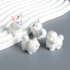Cute Flocked 3D Dog Resin Figure Animal Statue Keychain Pendant for DIY Crafts Home Desk Decor Kawaii Gift Ideas
