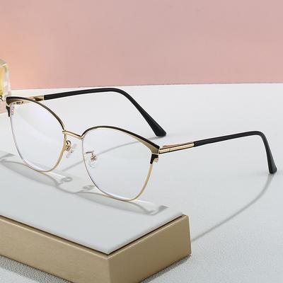 Box Literary Metal Frame Resin Anti-Blue Glasses With Metal Full Frame Xiaohongshu Tr Retro Frame