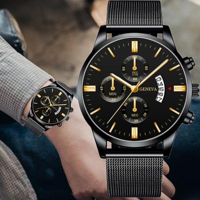 Top-Marken-Herren-Quarzuhren, modisches Mesh-Armband, Business-Armbanduhren, beste Geschenke für Ehemann, Familie, Freunde
