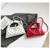 Fashion Niche Polka Dot Leather Handbag Bow Tie Rope Exquisite Hand-held Small Bag Women's Versatile Shoulder Crossbody Bag