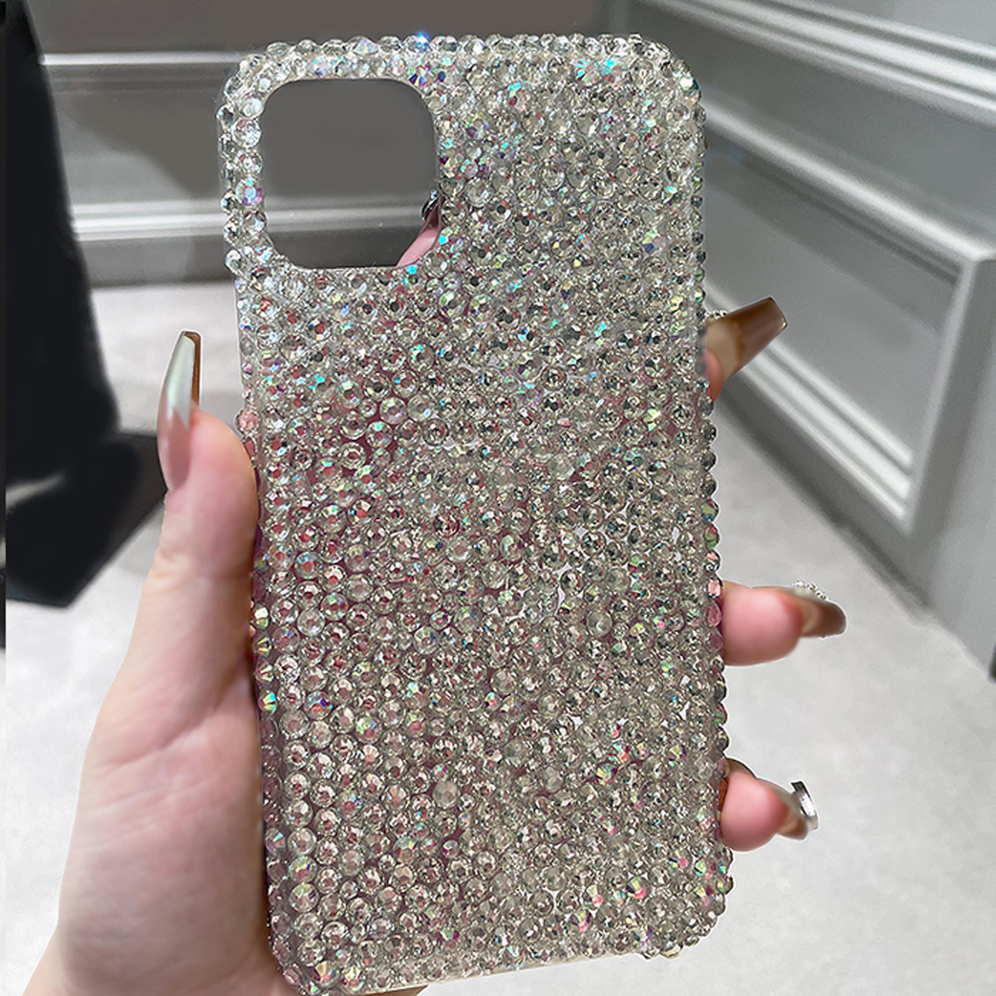 

Роскошный инкрустированный бриллиантами чехол для телефона iPhone 15 14 13 12 11 Pro Max Премиум-чехол для телефона с защитой от падений и полностью бриллиантовой отделкой For iPhone 15