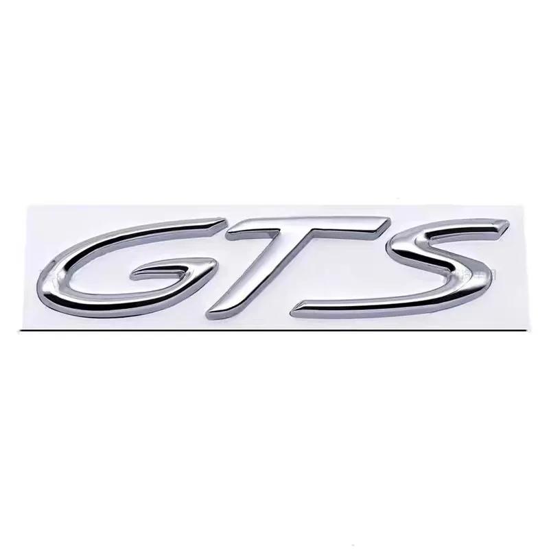 BCK2 3D ABS Metal GTS Car Stickers English Letter Car Rear Emblem Fender Side Rear Tail Trunk Badge Decal Accessories