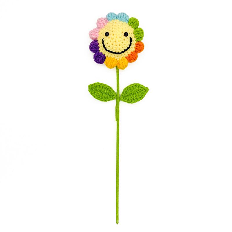 Hand-Knitted Wool Sunflower Bouquet: Perfect Graduation or Teacher's Day Gift
