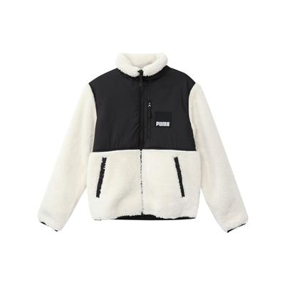 Men's Sherpa Hybrid Stand Collar Jacket Ivory Black 846325-73