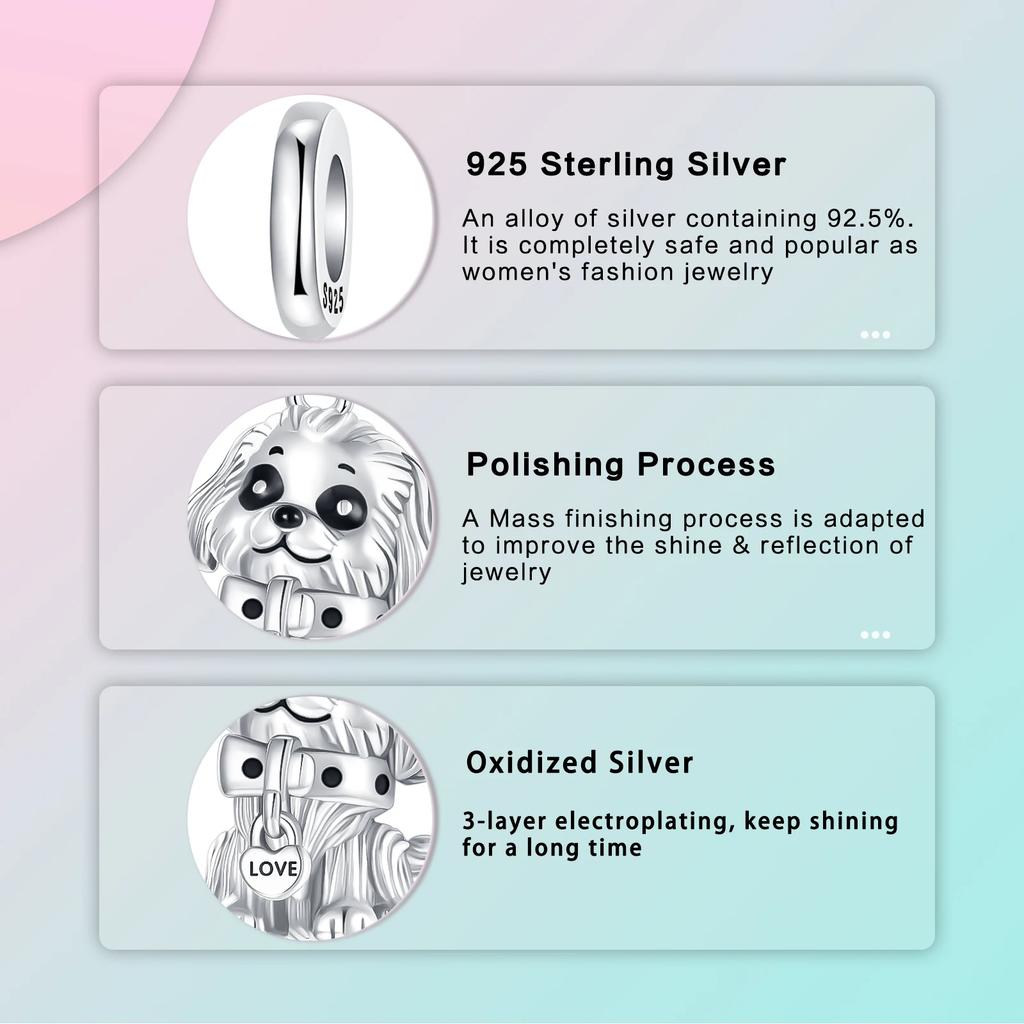 Copper Charms Dogs Dangle Beads Fit Original Charms Bracelets Diy Bead Women Jewelry Making