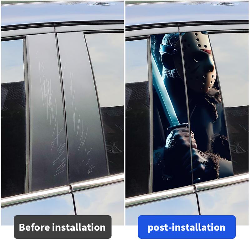 Mask Jason Car Stickers Car B-pillar Vinyl Decals Waterproof Auto Center Pillar Sticker Cover Scratches Vehicle Decor Accessorie