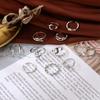 English Ring, Personalized Leaves English Letters Love Open Knot Ring 12-Piece Set