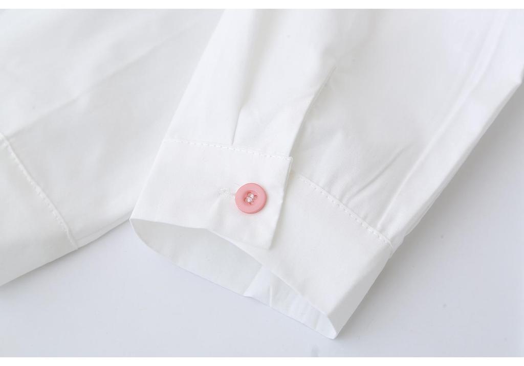 2026 Spring Plus Size Women's Cotton Long Sleeve Embroidered Shirt, Colorful Button Lapel Cardigan, Versatile Top 070
