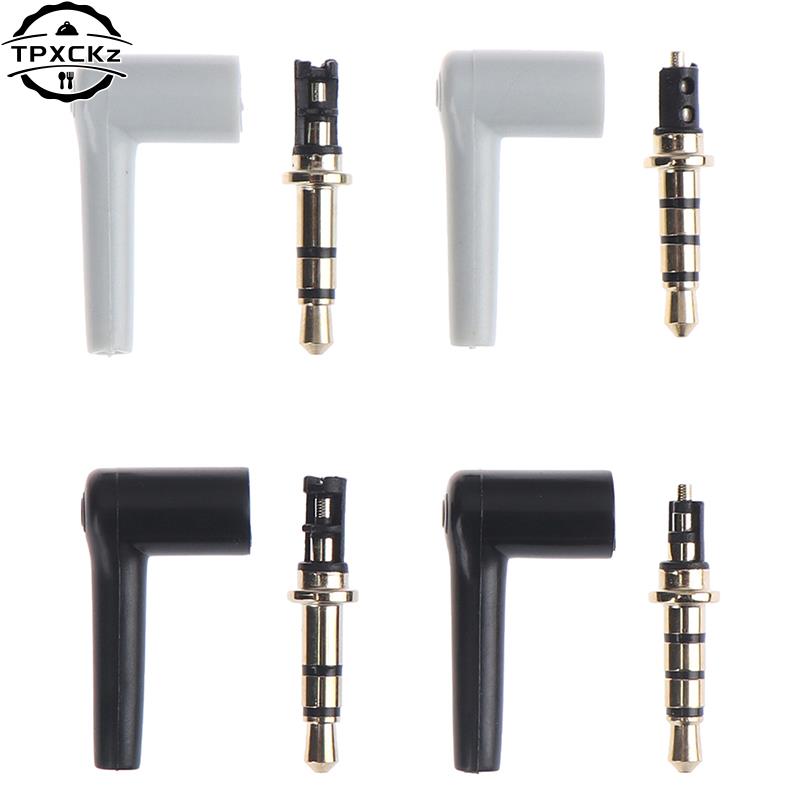 2pcs/lot New 90 Degrees 3.5mm Stereo Headset Plug Jack 3 4 Pole 3.5 Gold Plated