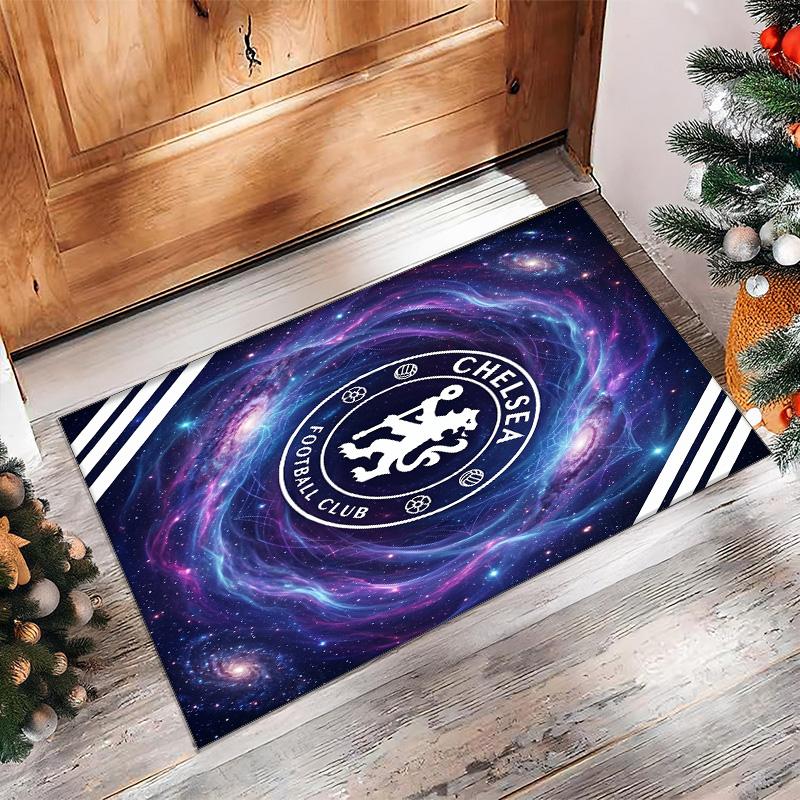 Chelsea FC Printed Flannel Area Rug Non Slip Soft Polyester Floor Carpet Indoor Decor Mat for Bedroom Living Room Sofa Game Room Home Decoration