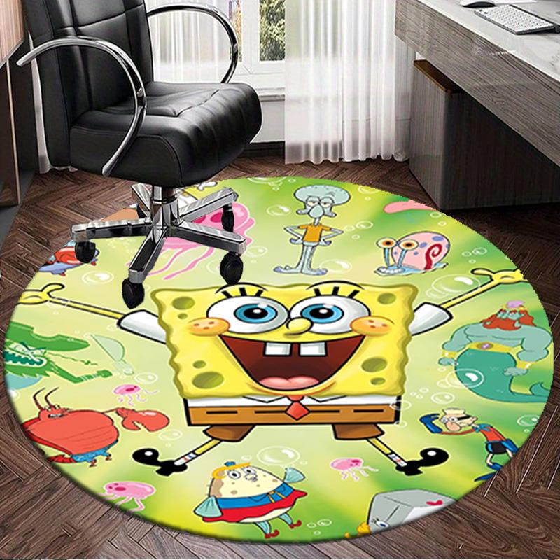 1PC bob And Friends Adventure Round Rug, Non-slip Chair Mat, Home Decor, Circle Carpet Perfect for Office, Bedroom, Living Room,Christmas gift