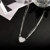 Love Magnetic Necklace for Women Multi-layer Snake Bone Chain for Iron Stone Diamond Inlaid Love Necklace Niche Temperament Clavicle Chain