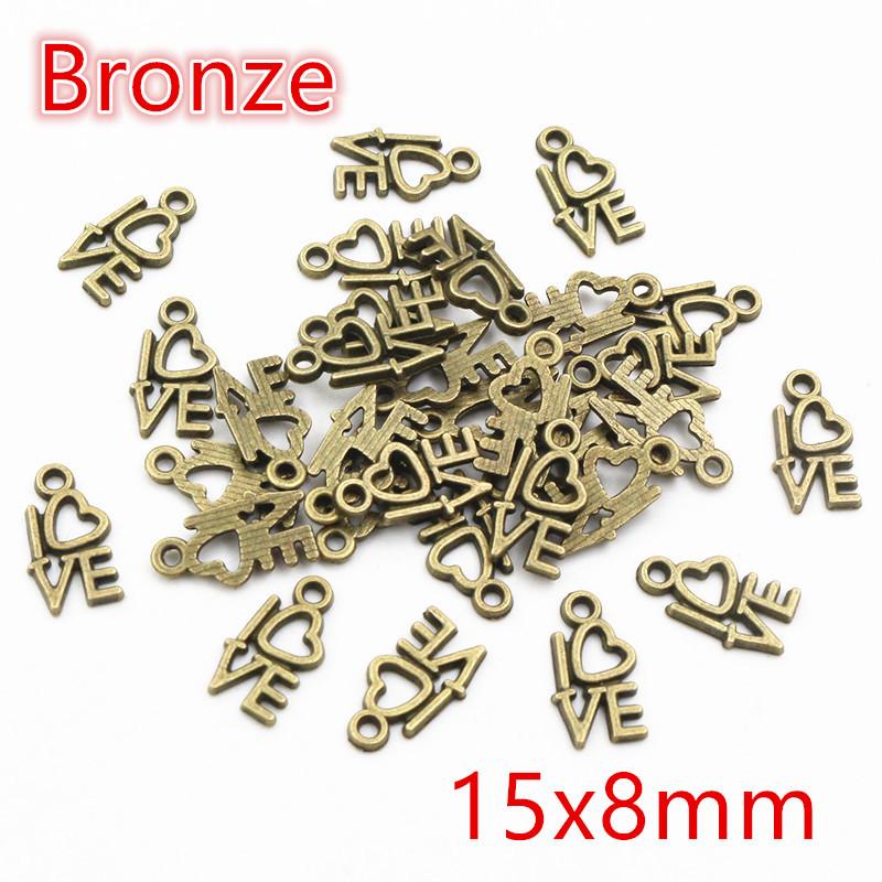 100pcs Charms Star Heart Pendants Antique Pendant fit,Vintage Tibetan Bronze Gold Silver color,DIY For Bracelet Necklace