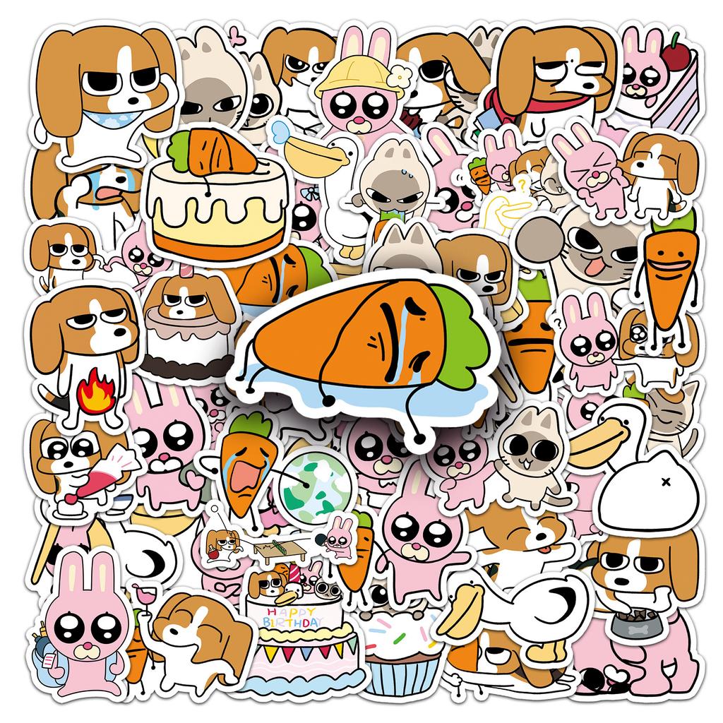 52 Graffiti Stickers Cartoon Cute Hand Account Card Decorative Mobile Phone Case Water Cup Notebook Stickers