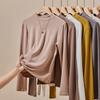 Women's Korean-Style Burgundy Long Sleeve T-Shirt Slim Fit Inner Wear Base Layer for Spring and Autumn Sweet Spicy Chic Unique Top
