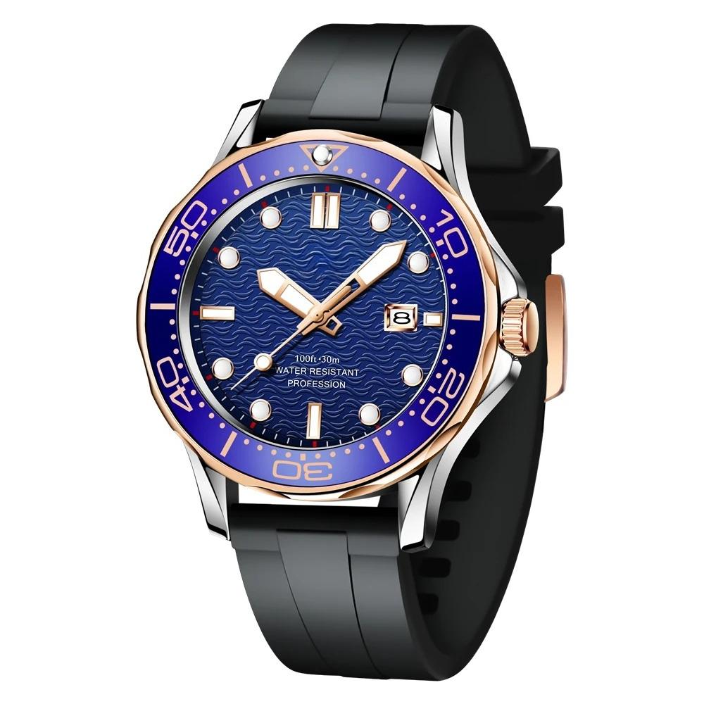 Fashion Men Watch Casual Sport Waterproof Men's Quartz Wristwatches Top Brand Luxury 360° Rotating Bezel Design Watch Men