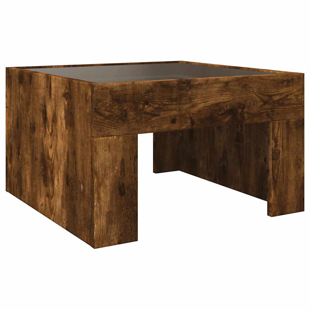 Infinity LED Coffee Table in Smoked Oak 50x50x30 cm
