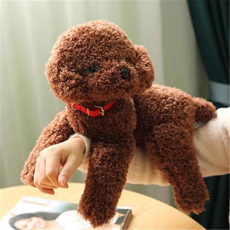 Soft Realistic Teddy Dog Plush Toy Cute Stuffed Puppy Doll Lovely Gift for Baby Kids Girls Birthday Present