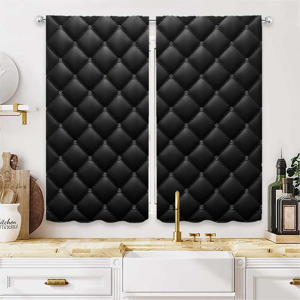 Piece Set High Definition Digital Printed Curtainblack Quilted Style Curtainhome Decoration Curtain Made Of Polyester Washable