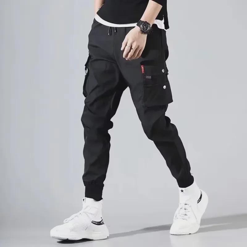Men's Trendy Korean Loose Fit BF Style Casual Pants, Nine-Point Length, Hong Kong Workwear Leggings.